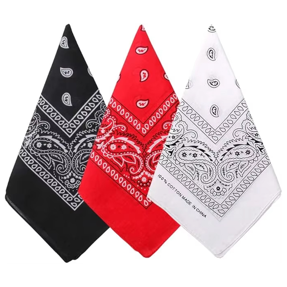 Bandana Blank White - Pañuelo de estilo hip-hop con estampado